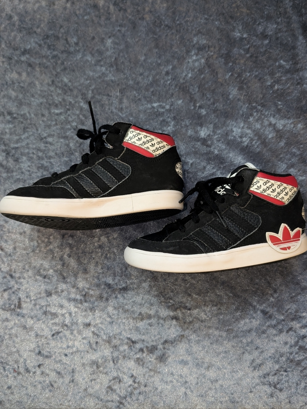 Adidas Toddler Size 9K High Top Sneakers Retro Throwback Basketball Shoes Black